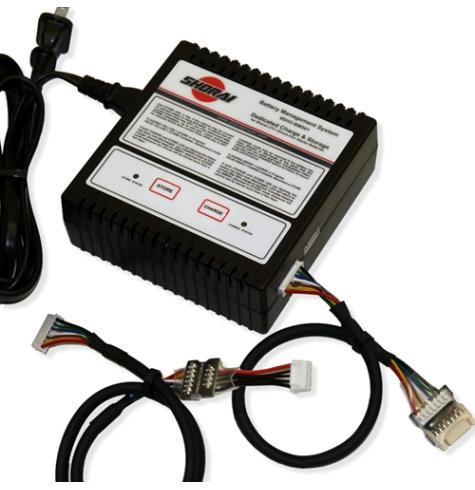 Shorai LFX lithium-iron batteries have specific charging requirements that are all taken care of by this Shorai battery charger and management system. 